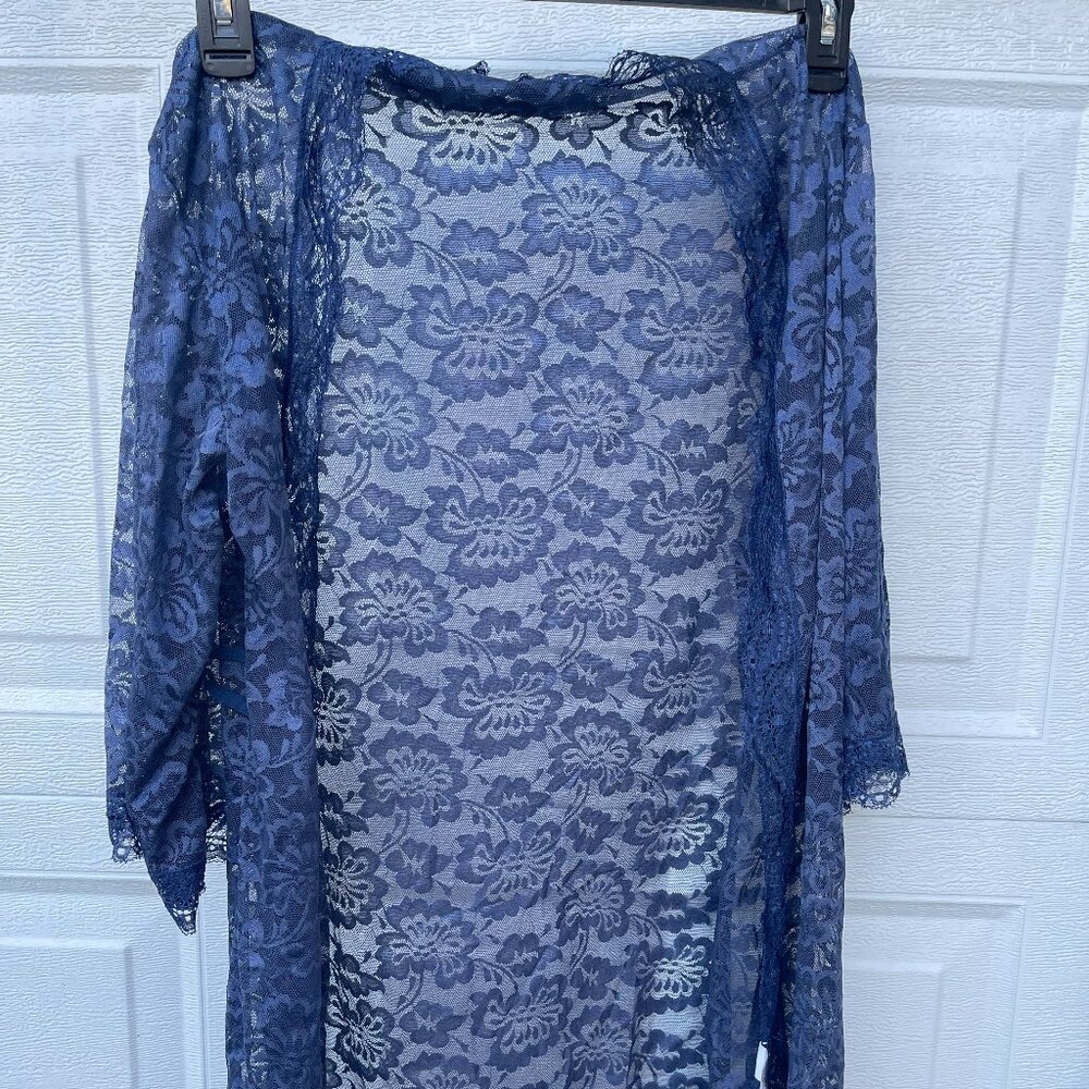 Ladies Navy Blue Lace Beach Wrap Up, Size L